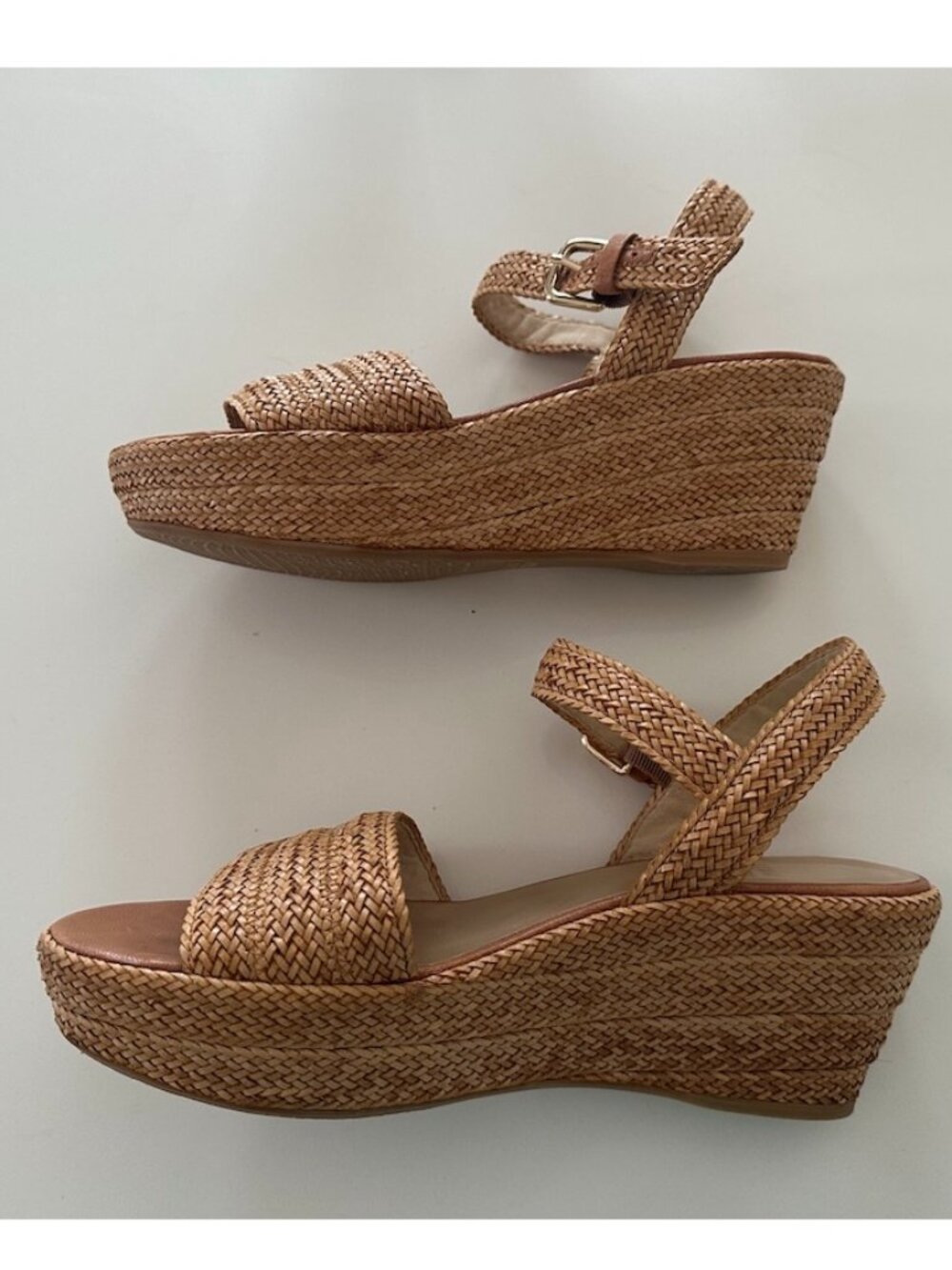 Stuart Weitzman Barbados Raffia Wedges  - Size 7M - Picture 4 of 9
